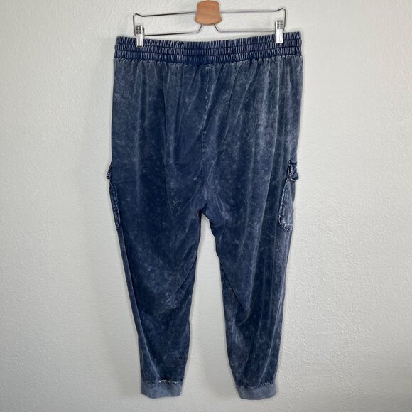 Torrid Womens Cargo Casual Pull On Jogger Pants Size 1X Blue Acid Wash - Picture 2 of 9